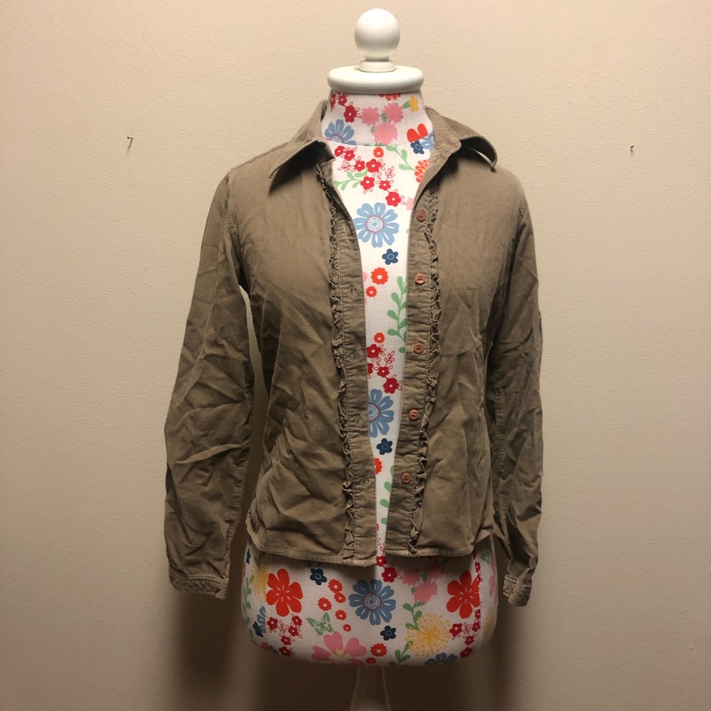 Ruffle Ribbed Jacket - Picture 2 of 4